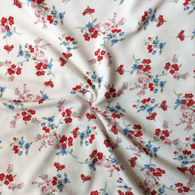 Red And Blue Floral – Sweet Blossom Fabric